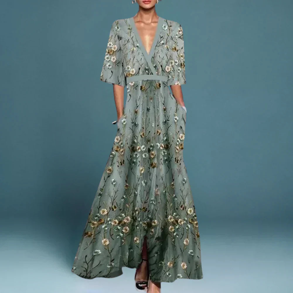 Jamie | Elegant Maxi Dress with Floral Pattern – Lucas & Grace