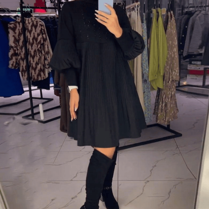 JODIEROSE - PLUS SIZE PUFF SLEEVE DRESS