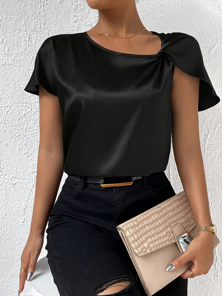 LEASA - FASHION FORWARD SHOULDER ACCENT BLOUSE