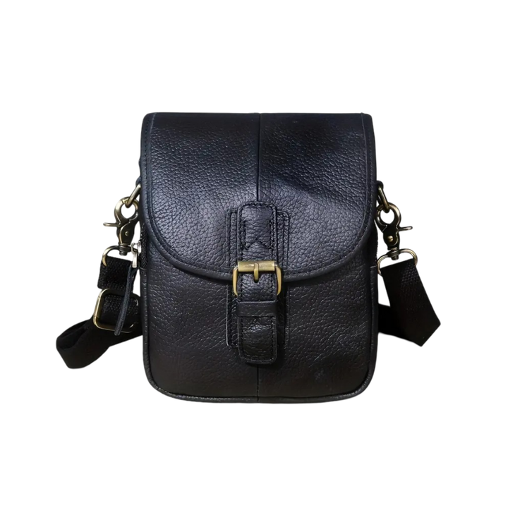 Nolan | Compact Leather Crossbody Pouch with Buckle Flap