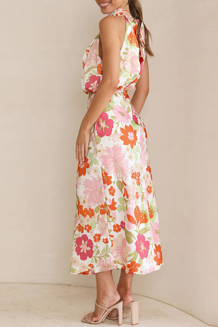 BRYNLEE - ELEGANT PATCHWORK ASYMMETRICAL COLLAR DRESS