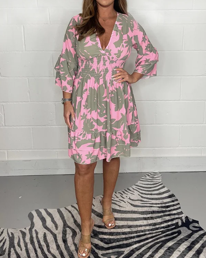 MARBELLE - ELEGANT SUMMER DRESS MIDI PINK