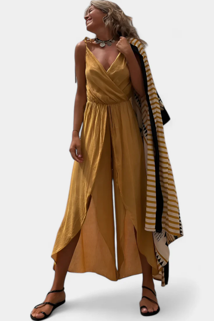 NETH - EFFORTLESS COTTON SLIT-LEG JUMPSUIT