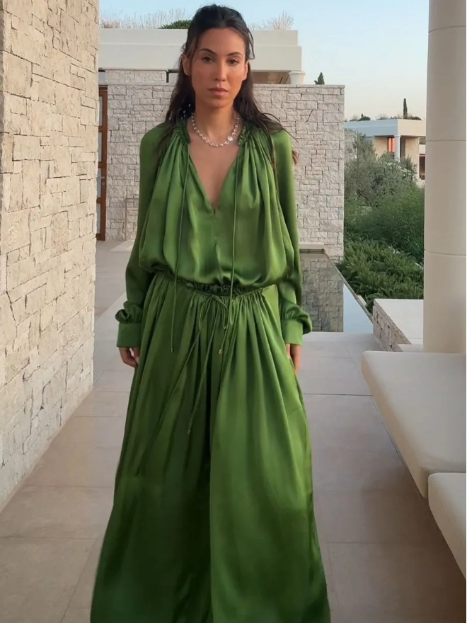 TALIYAH - LUXE SATIN RELAXED PANTS SET