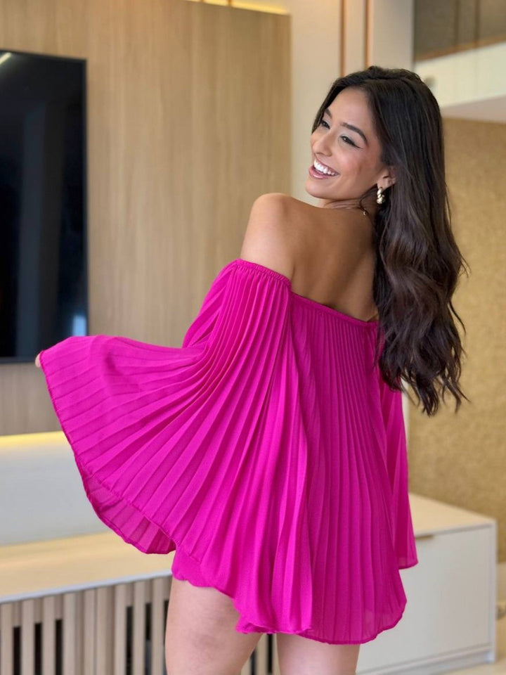 ODELFA - ELEGANT PLEATED SHORT SET
