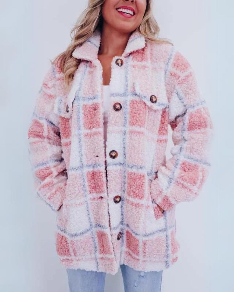 FELICIA - FLEECE CHECKERED JACKET