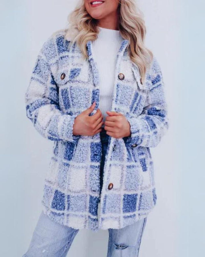 FELICIA - FLEECE CHECKERED JACKET