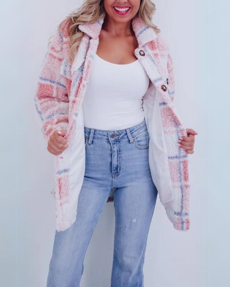 FELICIA - FLEECE CHECKERED JACKET