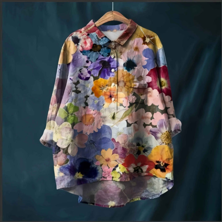 Vivian | Vintage Floral Art Print Shirt
