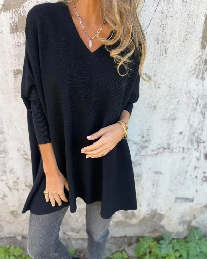 CAYLE - KNITTED VNECK TOP