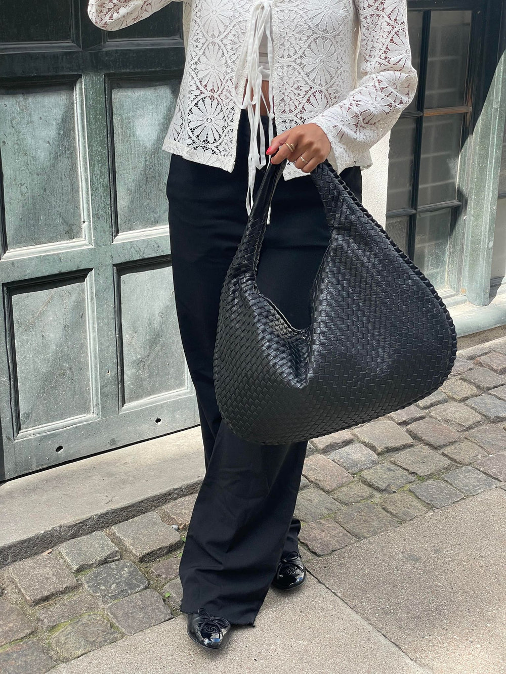 BIANCA - WOVEN LEATHER TOTE BAG