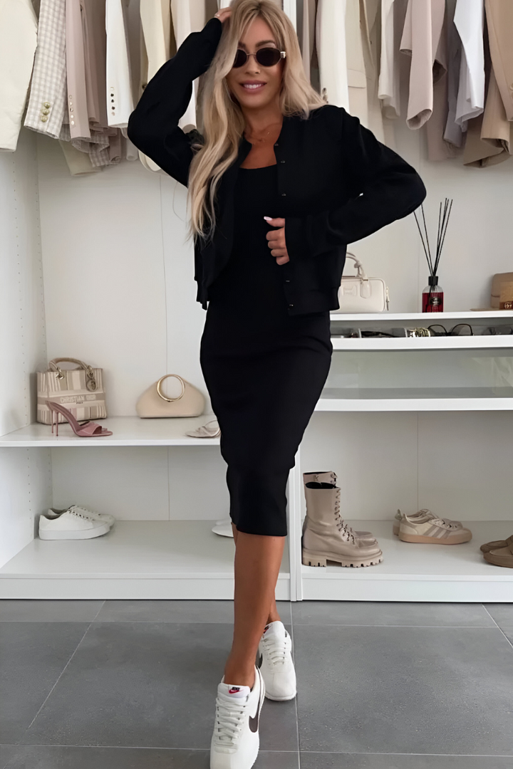 MARITONIE - CASUAL MIDI DRESS & KNIT COVER-UP