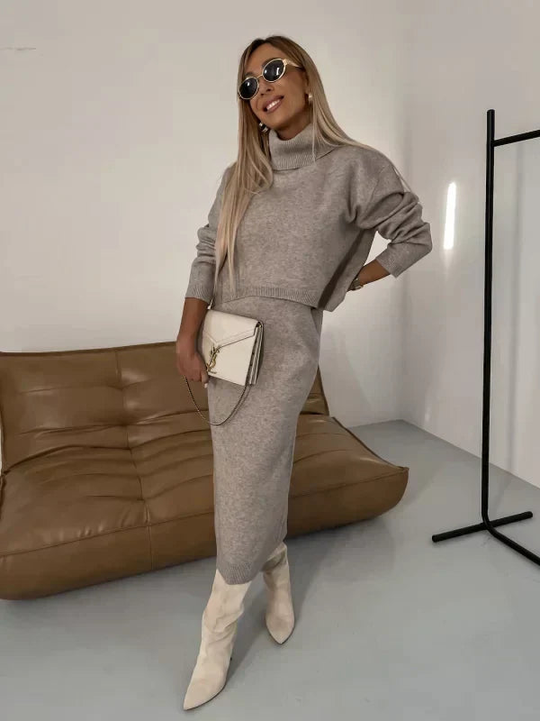 MITCH - COZY TURTLENECK STYLE DRESS SET
