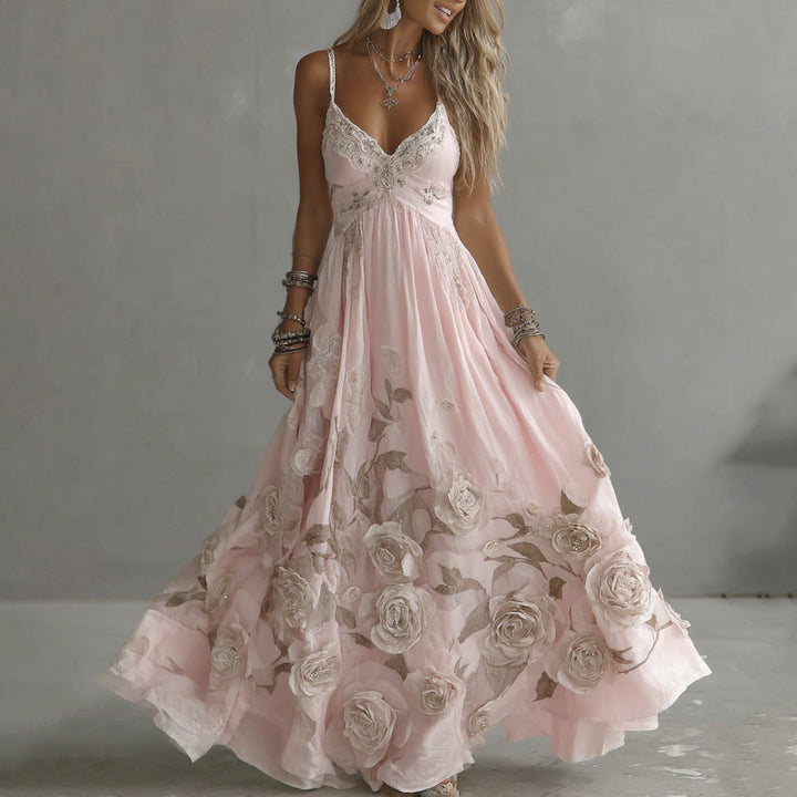 KRISHNA – FLORAL ROMANCE EMBROIDERED DRESS
