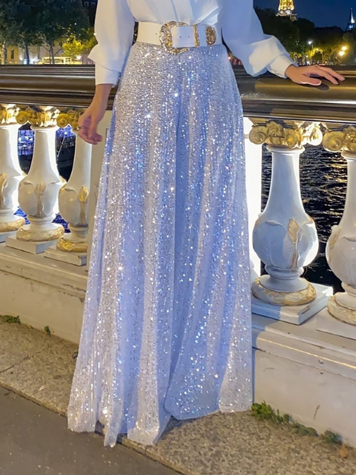 MIRABEL - TRENDY V-NECK SEQUIN ENSEMBLE