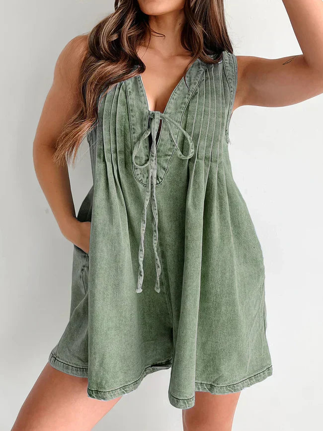 VANELLOPE - GO-TO ONE PIECE DENIM ROMPER