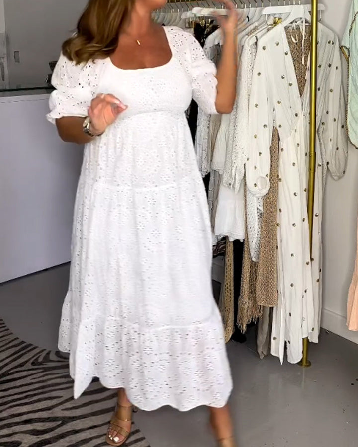 TASHA - SQUARE NECK SOLID DRESS