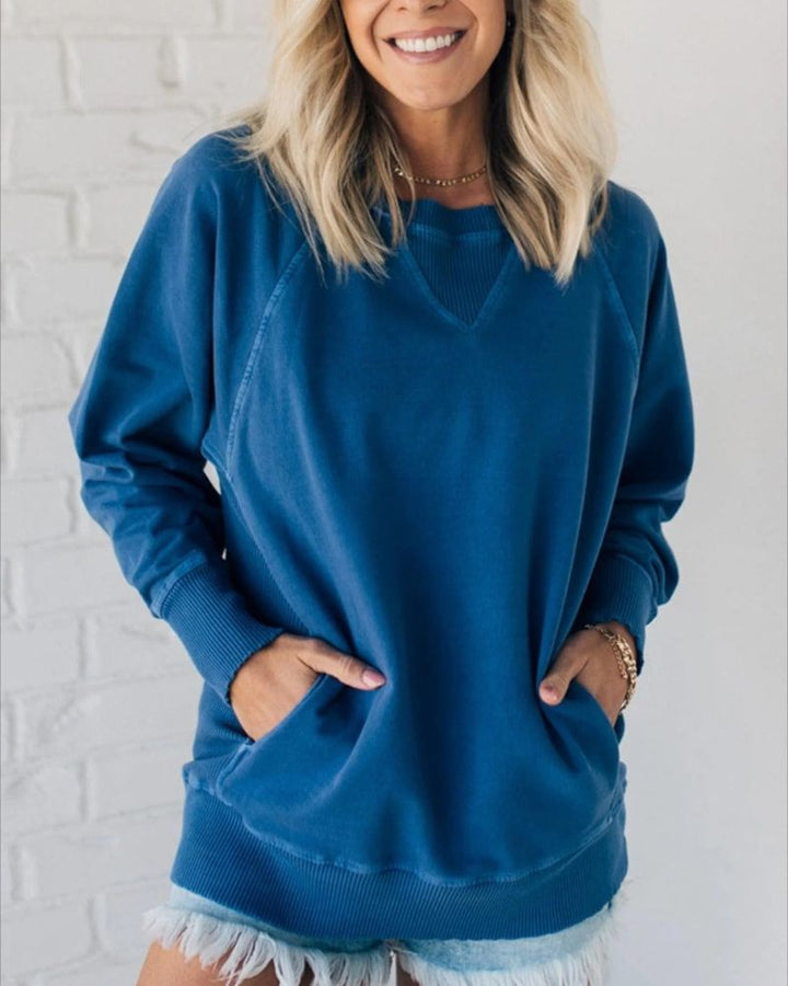 FIONA -  TEXTURED POCKET PULLOVER