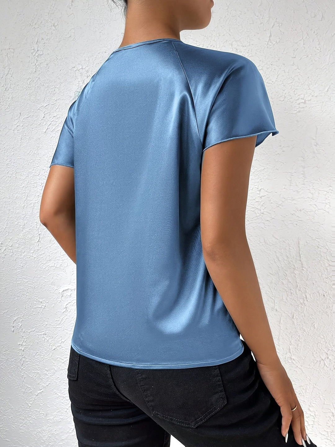 LEASA - FASHION FORWARD SHOULDER ACCENT BLOUSE