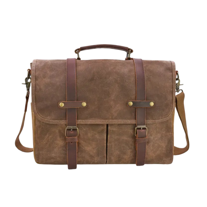 Bennett | Vintage Canvas Messenger with Leather Straps