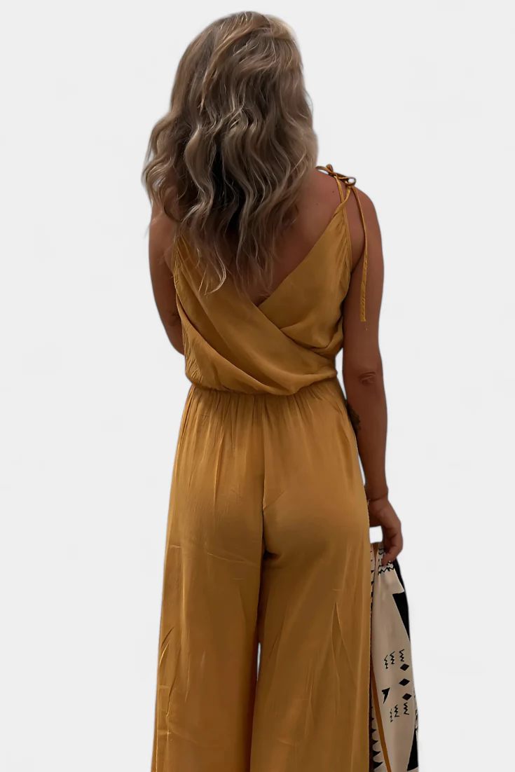 NETH - EFFORTLESS COTTON SLIT-LEG JUMPSUIT