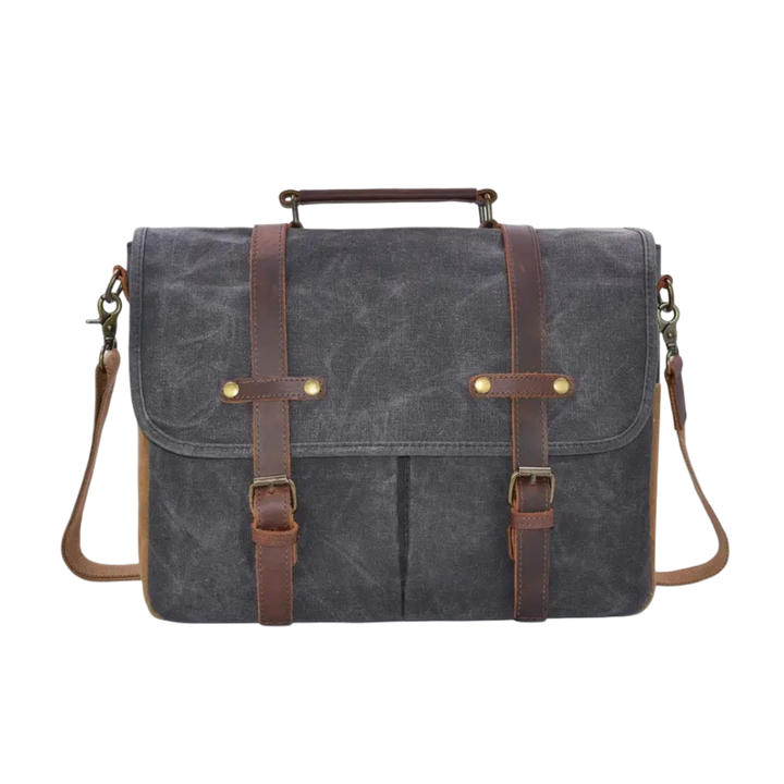 Bennett | Vintage Canvas Messenger with Leather Straps
