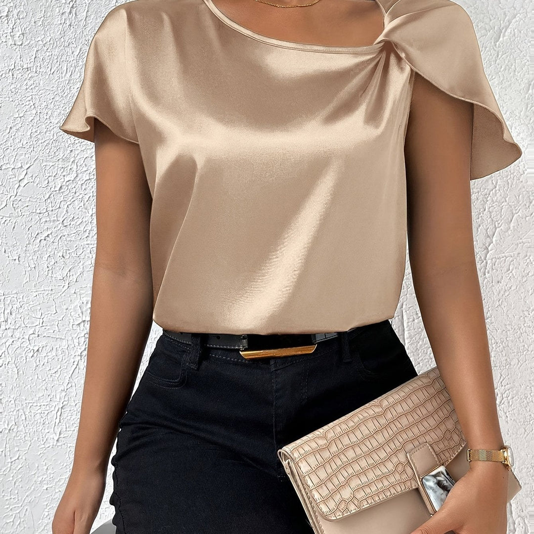 LEASA - FASHION FORWARD SHOULDER ACCENT BLOUSE