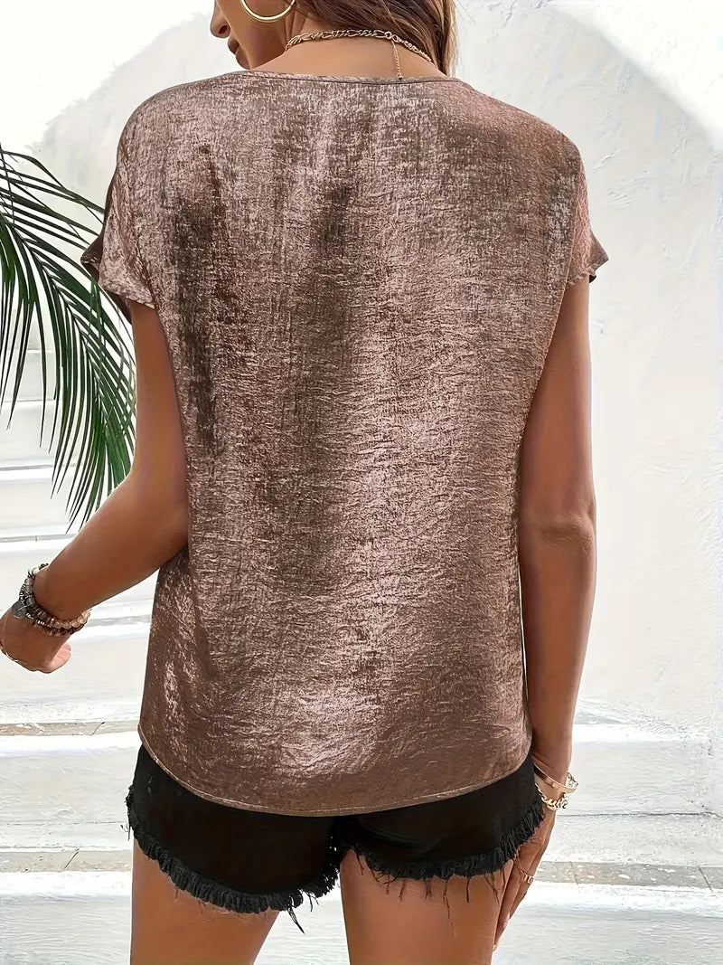 AULEREA - SOPHISTICATED V-NECK BLOUSE