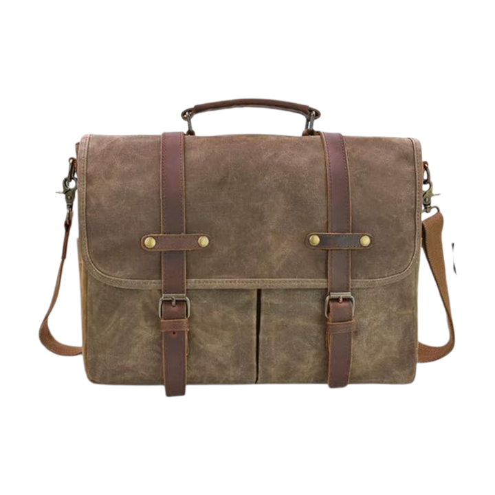 Bennett | Vintage Canvas Messenger with Leather Straps
