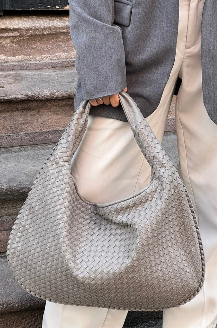 BIANCA - WOVEN LEATHER TOTE BAG