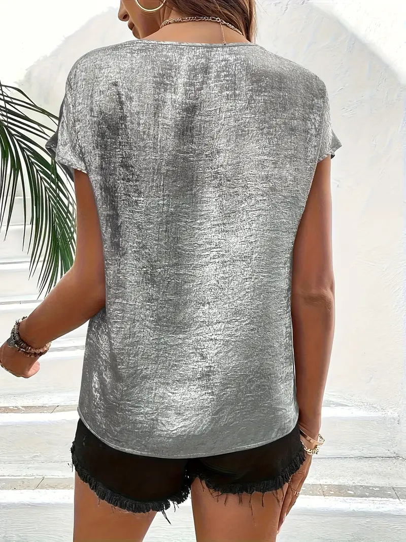 AULEREA - SOPHISTICATED V-NECK BLOUSE