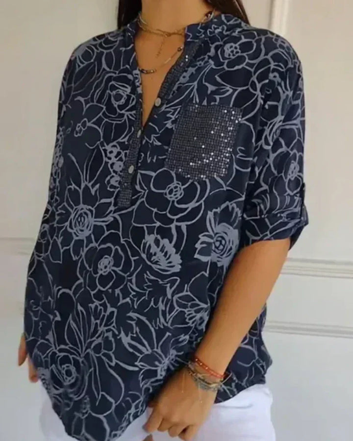CLARISSE - FLORAL BLOUSE WITH POCKET