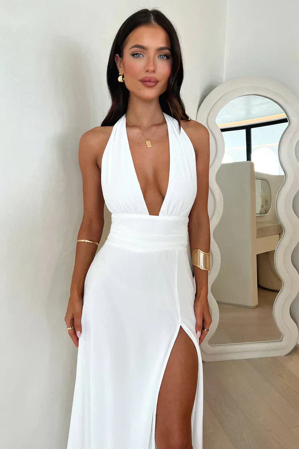 LOMASI - ELEGANT HALTER BACKLESS EVENING DRESS