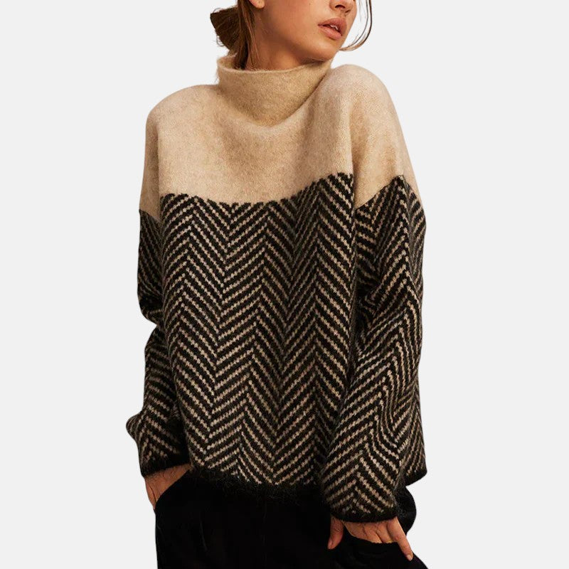 MARISOL - HERRINGBONE KNIT SWEATER