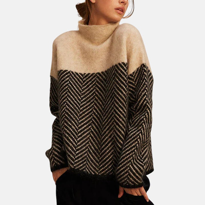 MARISOL - HERRINGBONE KNIT SWEATER