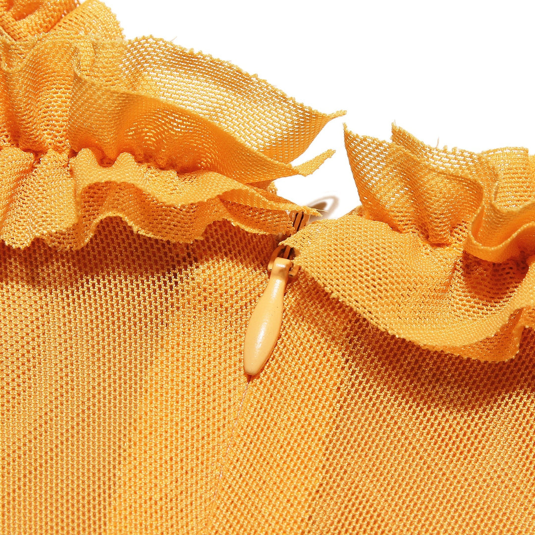 MILAINE - RUFFLE FRONT AND SILHOUETTE DRESS