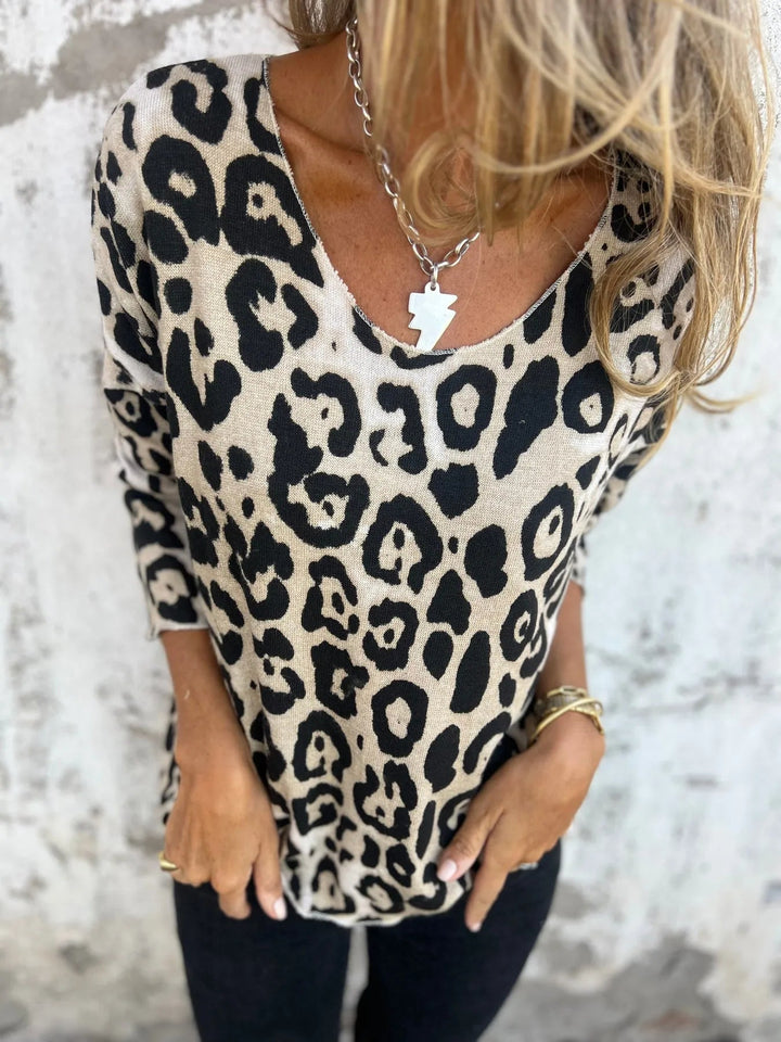 SERA - CASUAL LEOPARD PRINT BLOUSE
