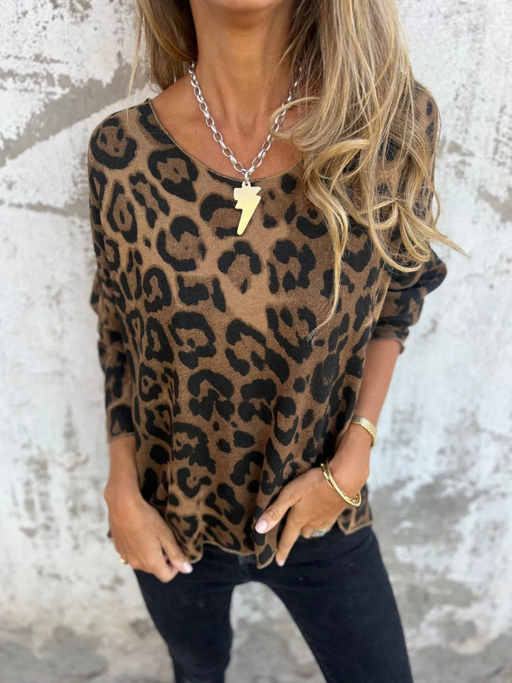 SERA - CASUAL LEOPARD PRINT BLOUSE