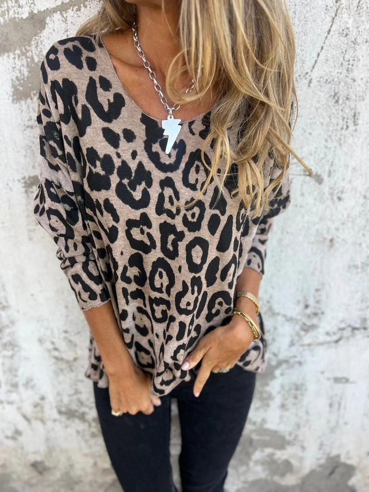 SERA - CASUAL LEOPARD PRINT BLOUSE