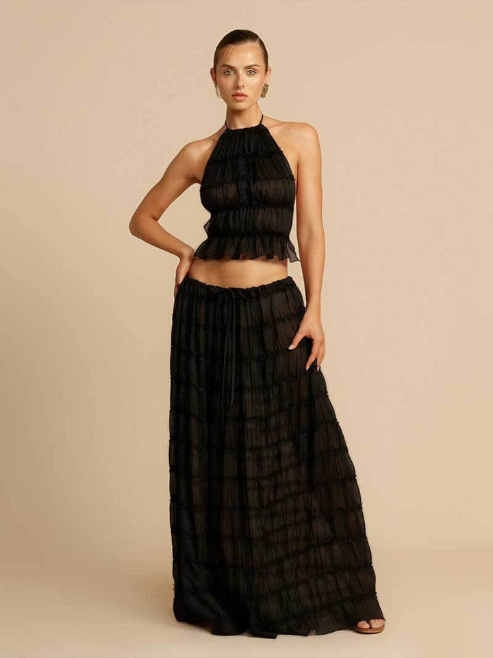 AVERY - BACKLESS PLEATED SET