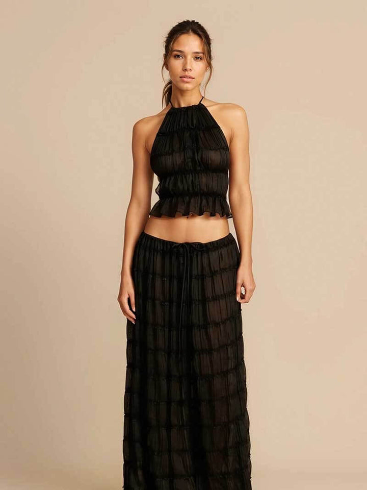 AVERY - BACKLESS PLEATED SET