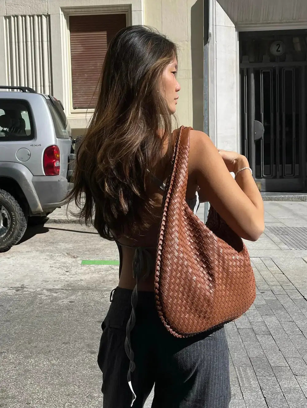 FRIYA – SIGNATURE WOVEN SATCHEL CHARM BAG