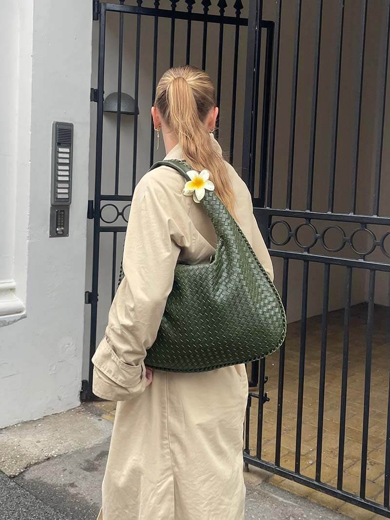 FRIYA – SIGNATURE WOVEN SATCHEL CHARM BAG