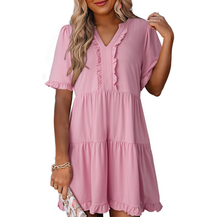 SHARONA - EVERYDAY V-NECK MINI DRESS