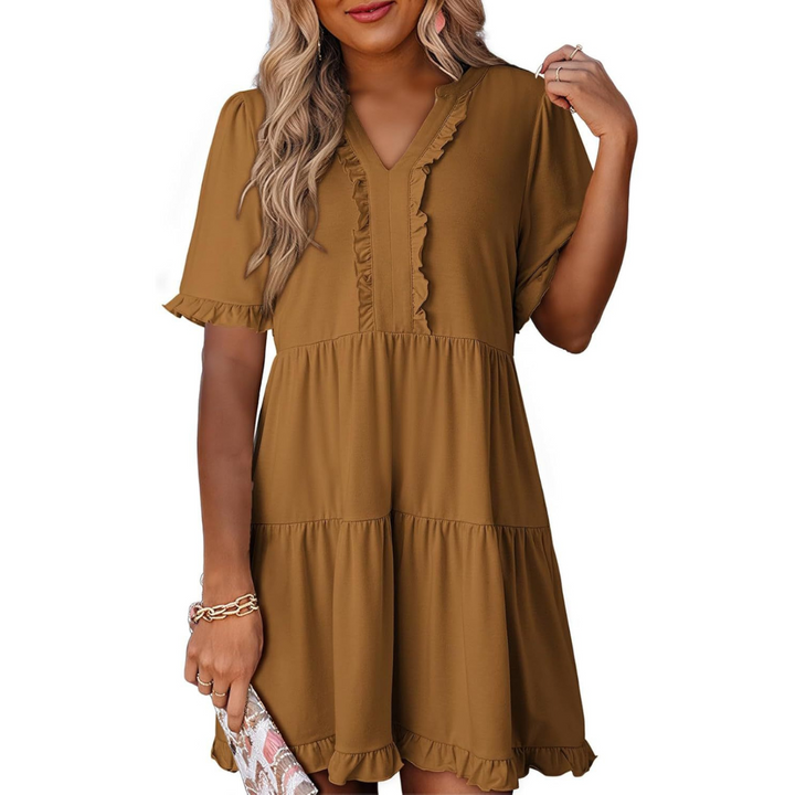 SHARONA - EVERYDAY V-NECK MINI DRESS