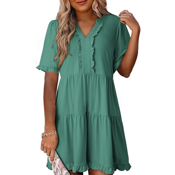 SHARONA - EVERYDAY V-NECK MINI DRESS