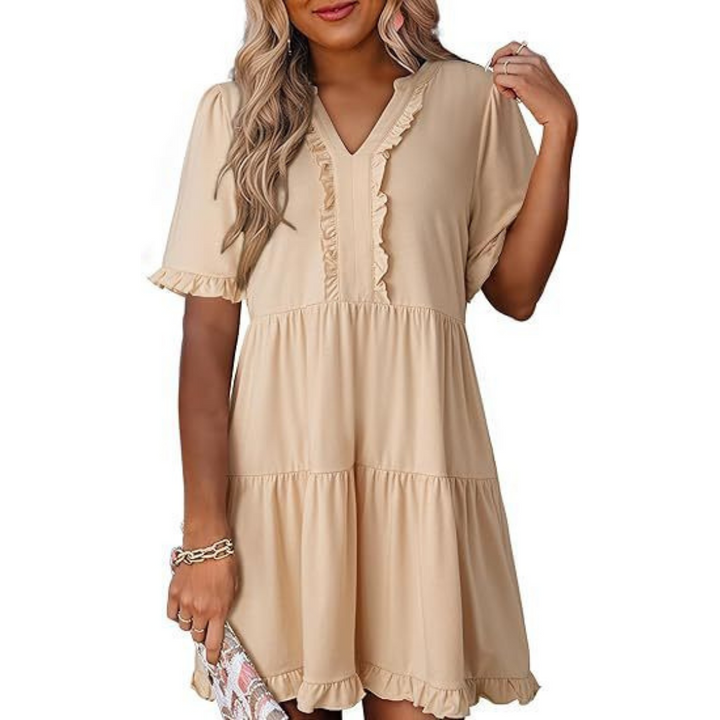 SHARONA - EVERYDAY V-NECK MINI DRESS