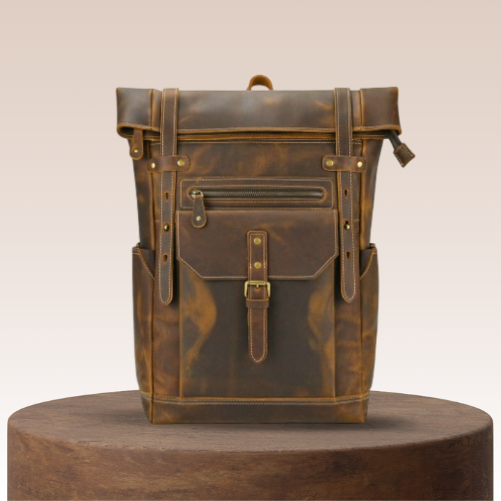 Stephen | Vintage Leather Roll-Top | Backpack