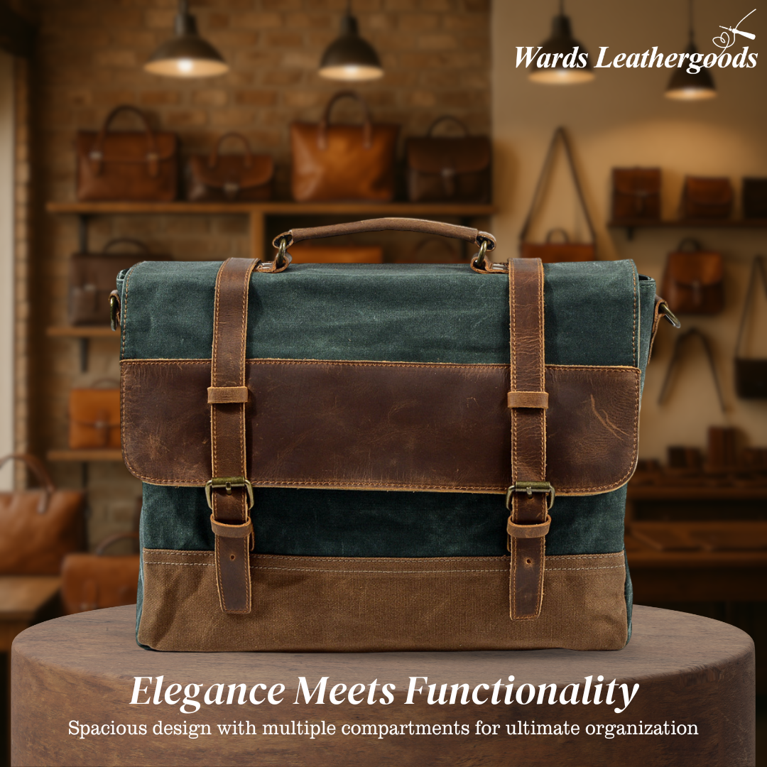 Kevin | Sturdy Canvas Leather | Messenger Bag