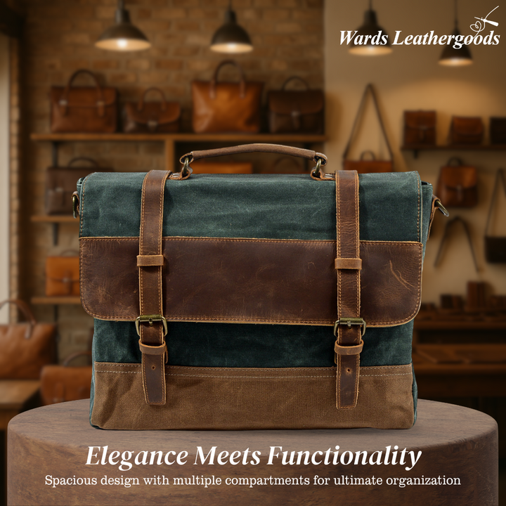 Kevin | Sturdy Canvas Leather | Messenger Bag